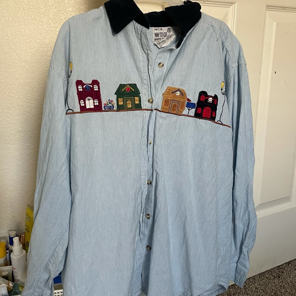 Vintage Pin Striped long Sleeve Button Up